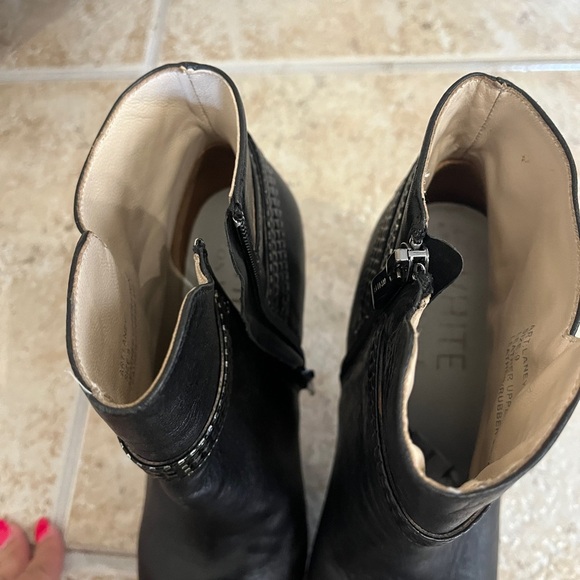 Ron White Vero Cupid Black Leather Ankle Boots with Studded Strap - Picture 10 of 12